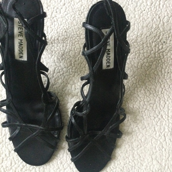 Steve Madden Danzel Birdcage Pump Black Leather - Sz 8 - Picture 6 of 15